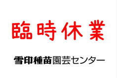 台風による臨時休業のお知らせ